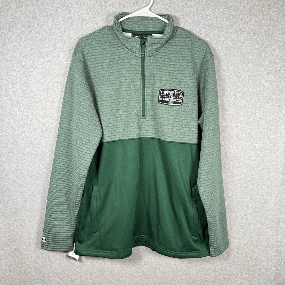 Holloway slippery rock university half zip unisex large adult green